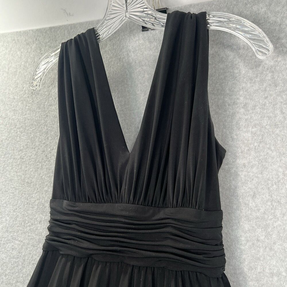 Suzi Chin Maggy Boutique Pleated Little Black Dress Cocktail Dinner 4 - Picture 9 of 16